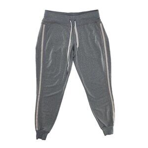 Athleta LAX Sweatpant Joggers Gray White‎ Stripe Drawstring Pull On Size XS